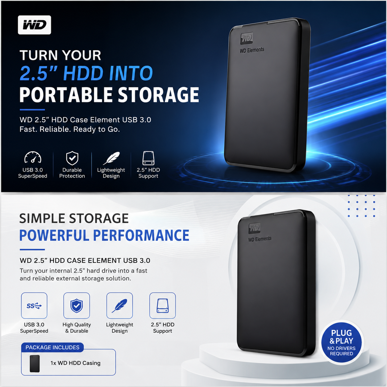 Wd 2.5 Inch Case Element Usb 3.0